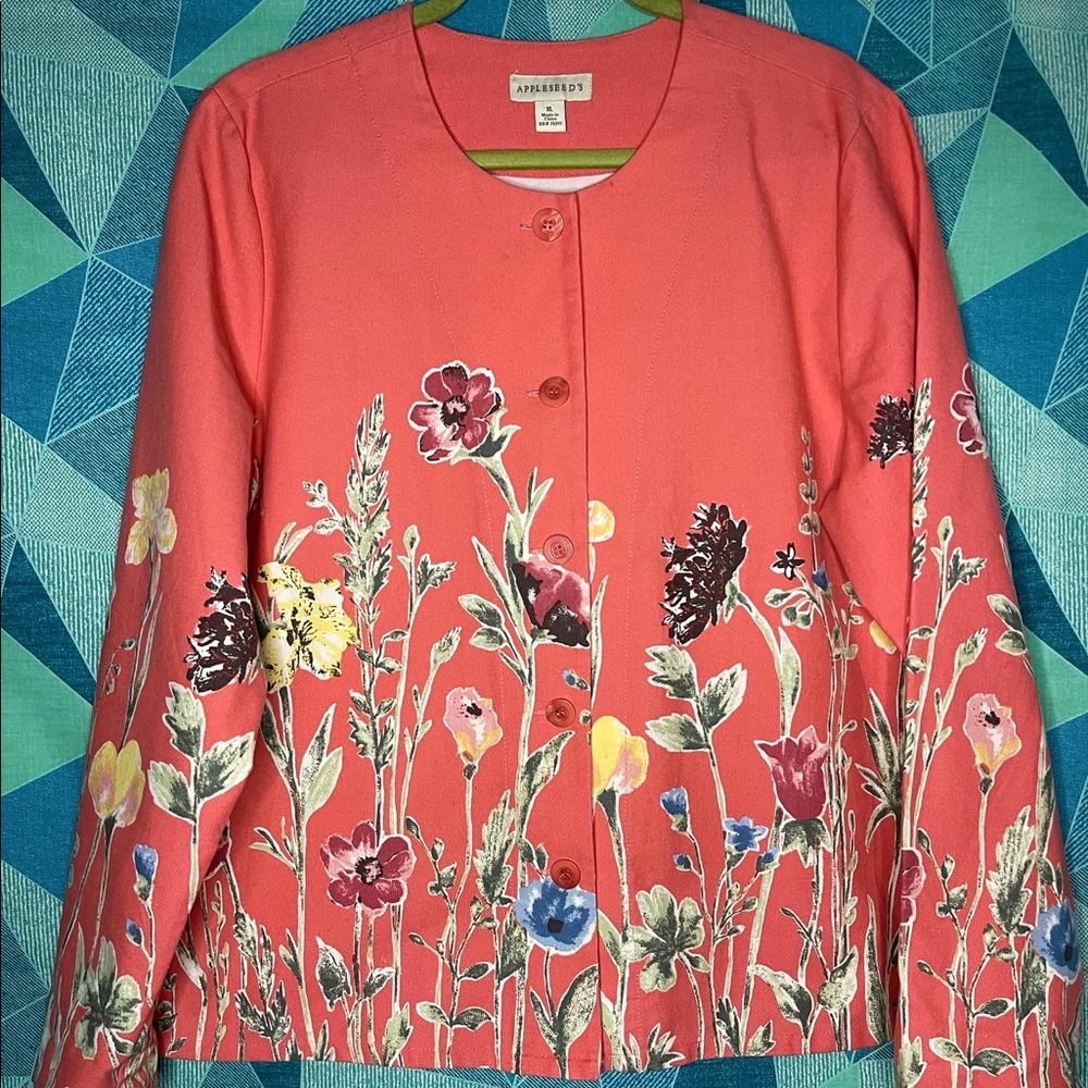 Vintage Appleseeds Colorful Floral Jacket
